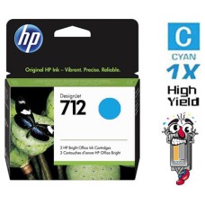Genuine Hewlett Packard HP712 Cyan Standard Inkjet Cartridge
