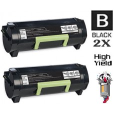 2 PACK Lexmark 50F1X00 High Yield Toner Cartridges Premium Compatible