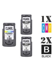 3 PACK Canon PG245XL CL246XL High Yield combo Ink Cartridges Remanufactured
