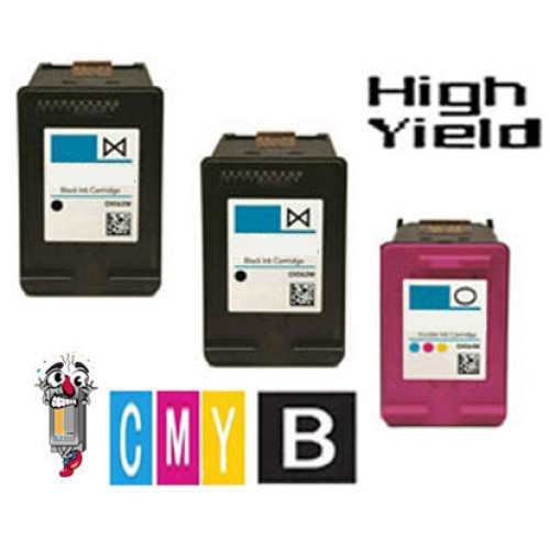 3 PACK Hewlett Packard N9J92AN HP64XL Black High Yield Ink Cartridge