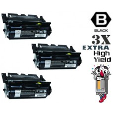 3 PACK Lexmark X654X11A Extra Black High Yield Laser Toner Cartridge Premium Compatible