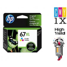 Genuine Hewlett Packard HP67XL High Yield Tri-Color Inkjet Cartridge