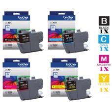 4 PACK Genuine Brother LC401 combo Ink Cartridges