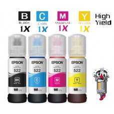 4 PACK Epson T522 High Yield combo Ink Bottle