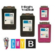 4 PACK Hewlett Packard HP63XL High Yield combo Ink Cartridges Remanufactured