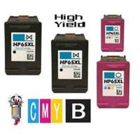 4 PACK Hewlett Packard HP65XL N9K03AN High Yield combo Ink Cartridges Remanufactured