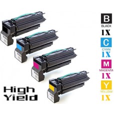 4 PACK Lexmark C7700 High Yield Toner Cartridges Premium Compatible
