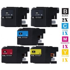 5 PACK Brother LC105 combo Ink Cartridges Remanufactured