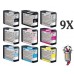 9 PACK Epson T580 combo Ink Cartridges Remanufactured
