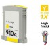 Hewlett Packard C4909AN HP940XL High Yield Yellow Inkjet Cartridge Remanufactured