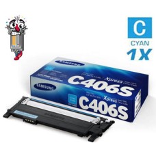 Genuine Samsung CLT-C406S Cyan Laser Toner Cartridge