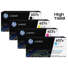 4 PACK Genuine Hewlett Packard HP657X High Yield combo Laser Toner Cartridges