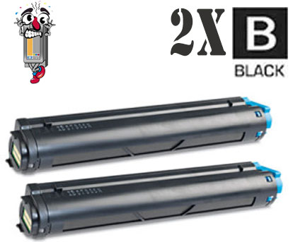 2 Pack Okidata 43502301 Type 9 Black Laser Toner Cartridge