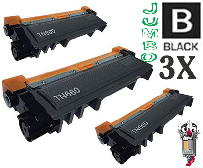 3 Pack Brother TN660X Jumbo High Yield Laser Toner Cartridges