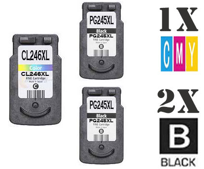 3 Pack Canon PG245XL CL246XL Ink Cartridges