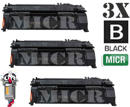 3 Pack Hewlett Packard CE505AM HP05AM MICR Black Laser Toner Cartridge