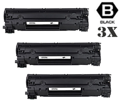 3 Pack Hewlett Packard CF279A HP79A Laser Toner Cartridges