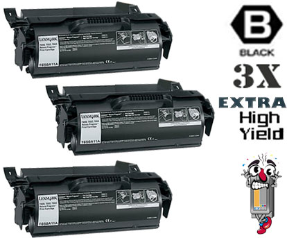 2 Pack Lexmark T650 T650H11A Super High Yield Black Laser Toner Cartridge