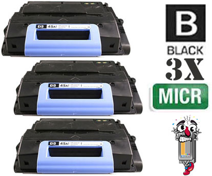 3 Pack Hewlett Packard Q5945M HP45M mICR Laser Toner Cartridges