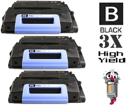 3 Pack Hewlett Packard Q5945X HP45X High Yield Laser Toner Cartridges