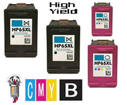 4 PACK Hewlett Packard HP65XL N9K03AN High Yield combo Ink Cartridges