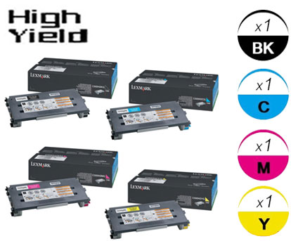 4 Pack Lexmark C500H2 High Yield Toner Cartridges