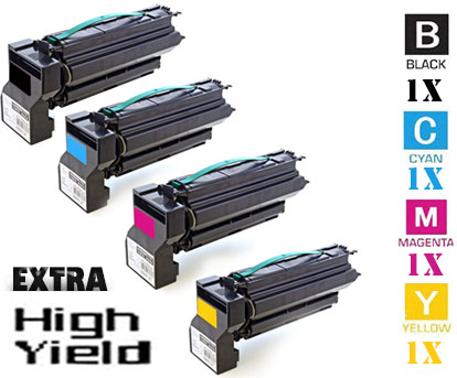 4 Pack Lexmark C7722 Extra High Yield Toner Cartridges