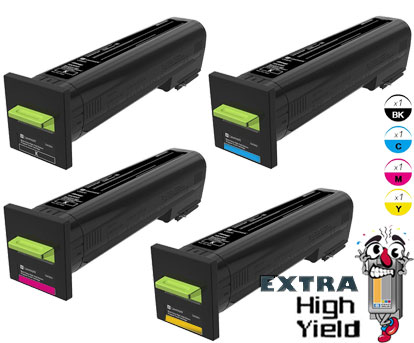 4 Pack Original Lexmark 72K10 Extra High Yield Toner Cartridges