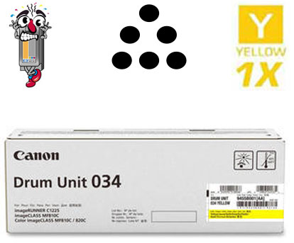 Genuine Original Canon 034 9455B001 Yellow Drum Unit Cartridge