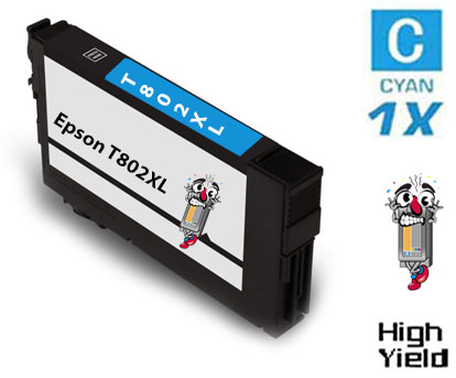 Epson T802XL DURABrite High Yield Cyan Ink Cartridge